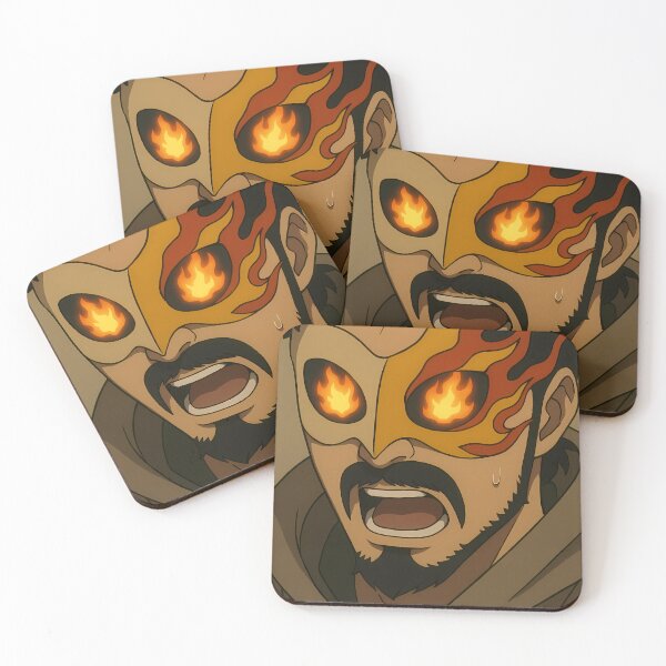 Item preview,  Flaming Masked Warrior – Fiery Eyes Anime Illustration designed and sold by BambaKchula.