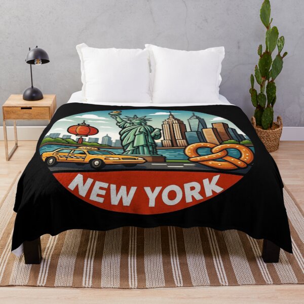 Item preview, New York City - Statue of Liberty, Skyline & Yellow Taxi designed and sold by Myra365Art.
