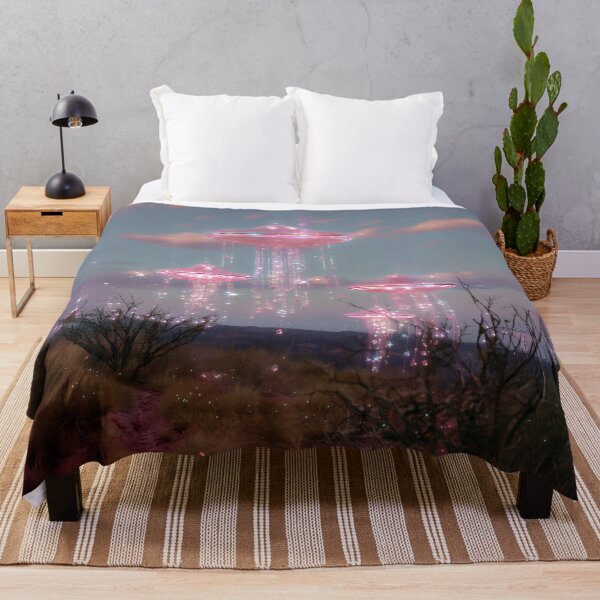 Item preview, Pink UFO Aesthetic Dreamy Landscape Vaporwave Sparkle designed and sold by Starcrimedesign.