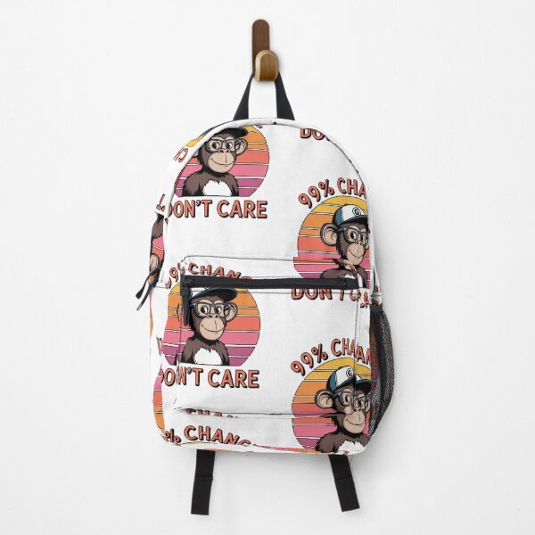 Item preview, Sarcastic Monkey: "99% Chance I Don't Care" Retro Sunset Design designed and sold by MIMSCorneR.