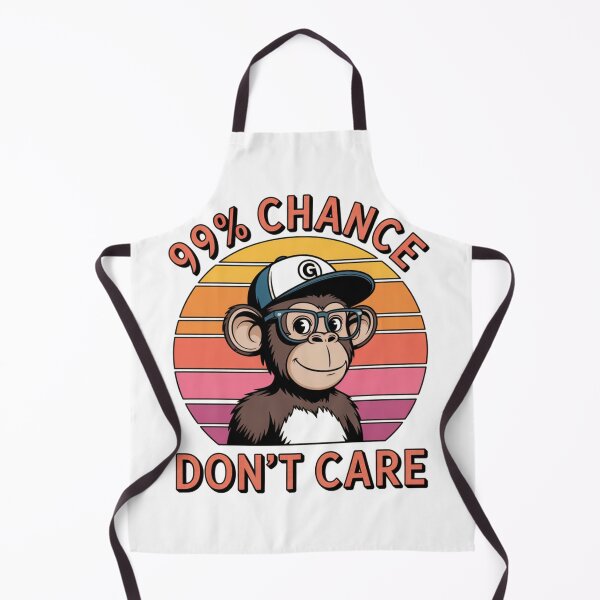 Item preview, Sarcastic Monkey: "99% Chance I Don't Care" Retro Sunset Design designed and sold by MIMSCorneR.