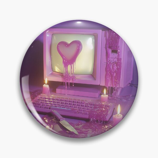 Item preview, Vaporwave Y2K Melting Heart Pink Computer Aesthetic Retro Tech designed and sold by Starcrimedesign.