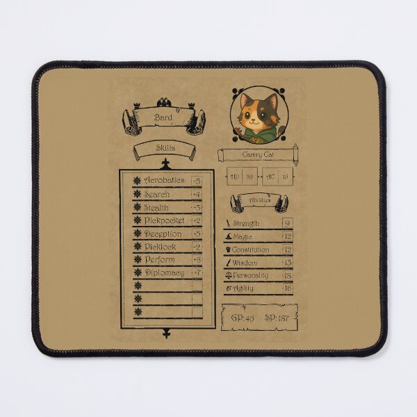 Item preview, Camry Character Sheet designed and sold by GriftingMediums.