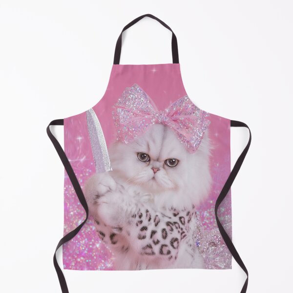 Item preview, Persian Cat With Knife Sparkly Pink Bow Aesthetic Cute Meme designed and sold by Starcrimedesign.