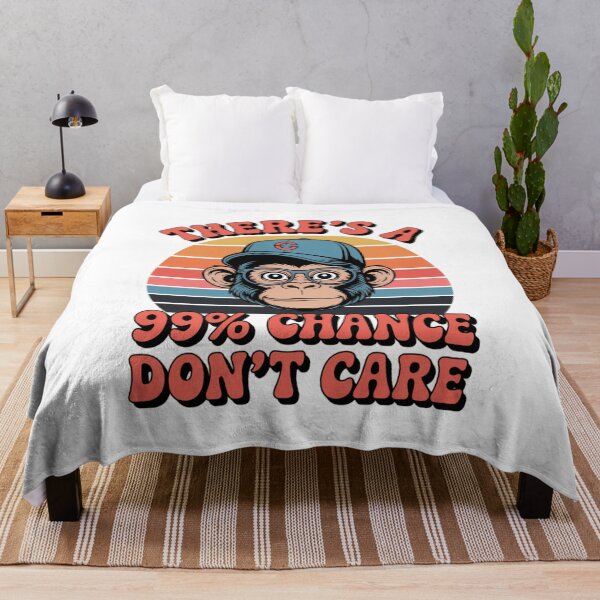 Item preview, "99% Chance I Don't Care" Retro Monkey Sunset Graphic designed and sold by MIMSCorneR.