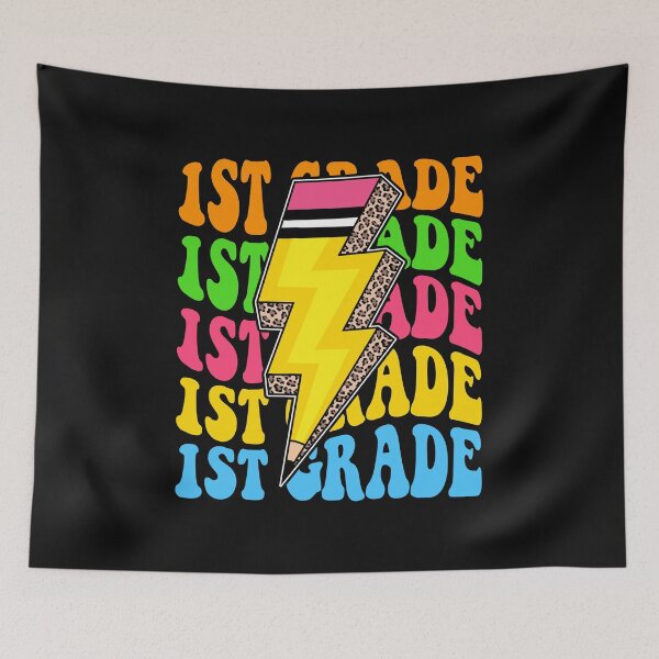 Item preview, 1st Grade Retro Lightning Pencil Leopard Back to School designed and sold by facegm.