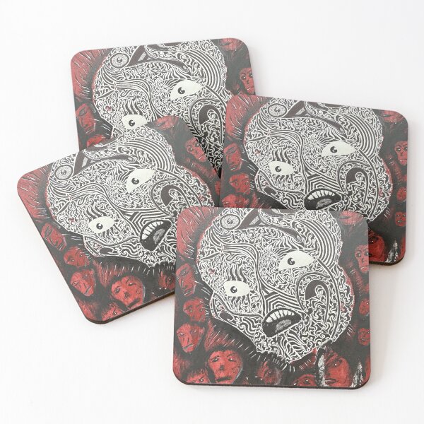 Item preview, Red Horror faces  designed and sold by duskfog.