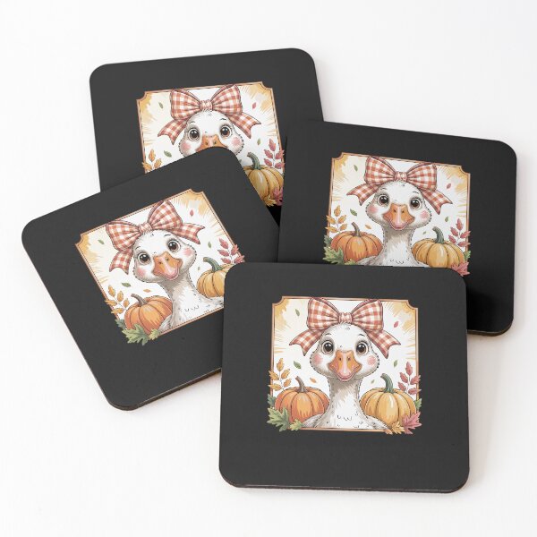 Item preview, Adorable Goose with Pumpkin and Fall Bow designed and sold by facegm.