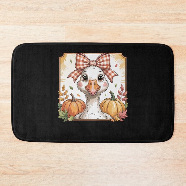 Item preview, Adorable Goose with Pumpkin and Fall Bow designed and sold by facegm.