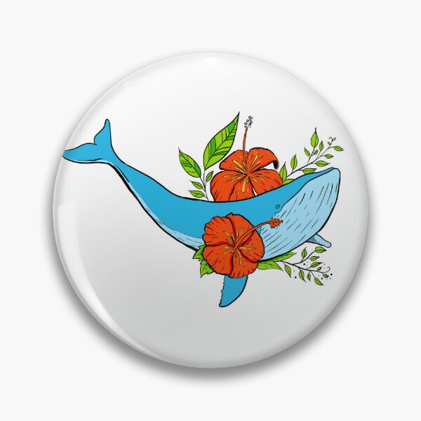 Item preview, Blue whale with flowers designed and sold by lucamendieta.