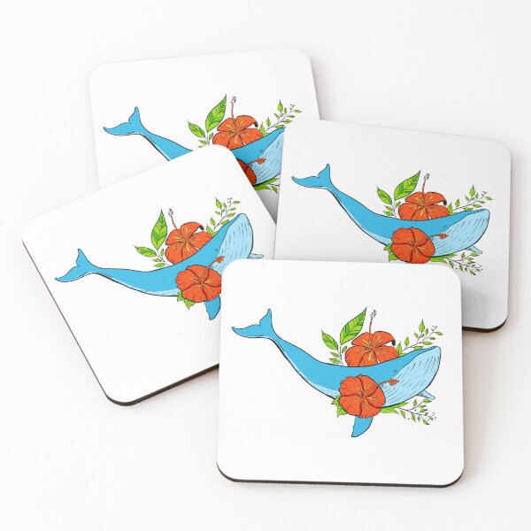 Item preview, Blue whale with flowers designed and sold by lucamendieta.