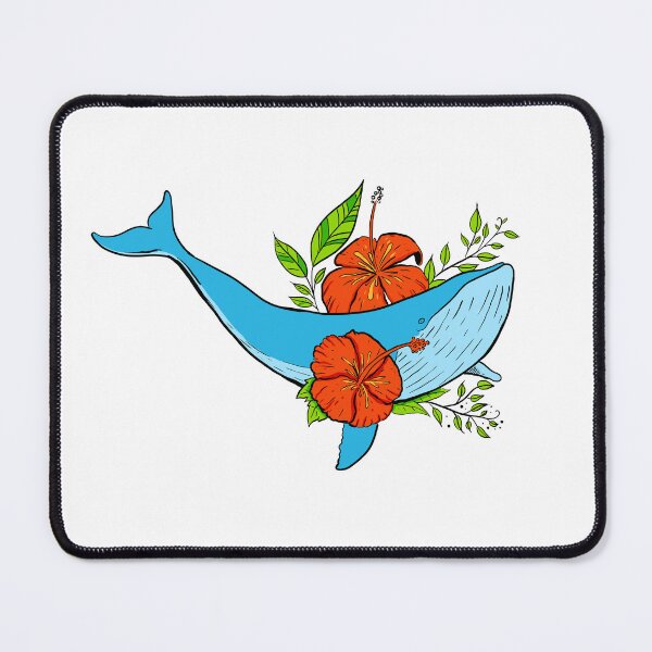 Item preview, Blue whale with flowers designed and sold by lucamendieta.