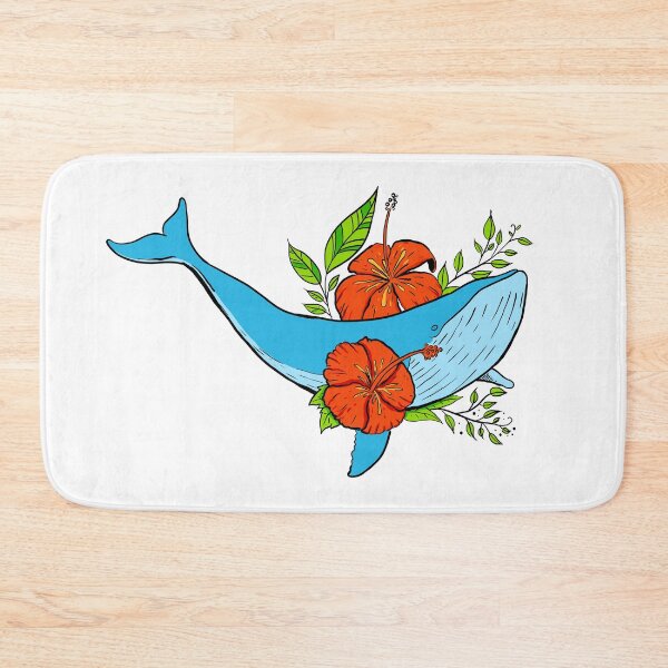 Item preview, Blue whale with flowers designed and sold by lucamendieta.