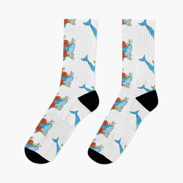 Item preview, Blue whale with flowers designed and sold by lucamendieta.