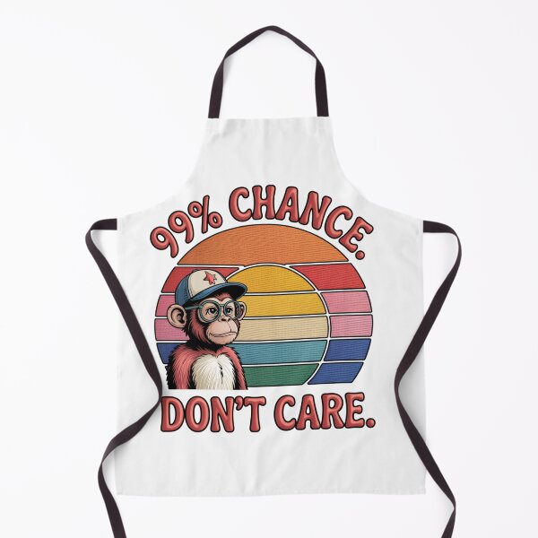 Item preview, Sarcastic Monkey: "99% Chance I Don't Care" Retro Sunset Design designed and sold by MIMSCorneR.