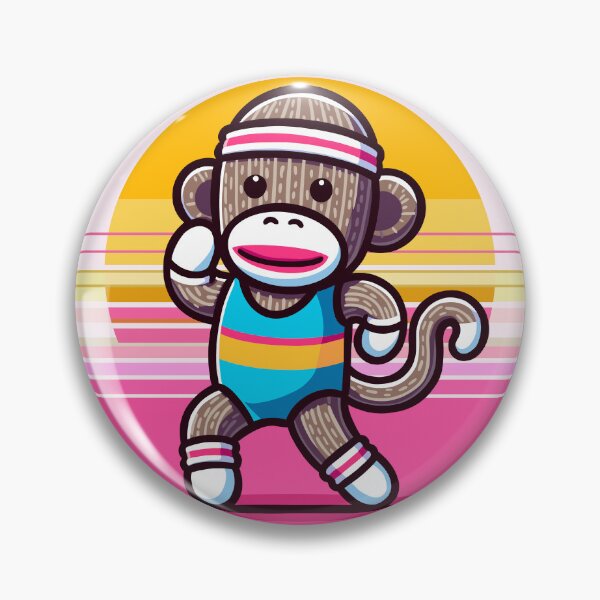 Item preview, 80s Aerobic Sock Monkey designed and sold by Ghost on Toast.