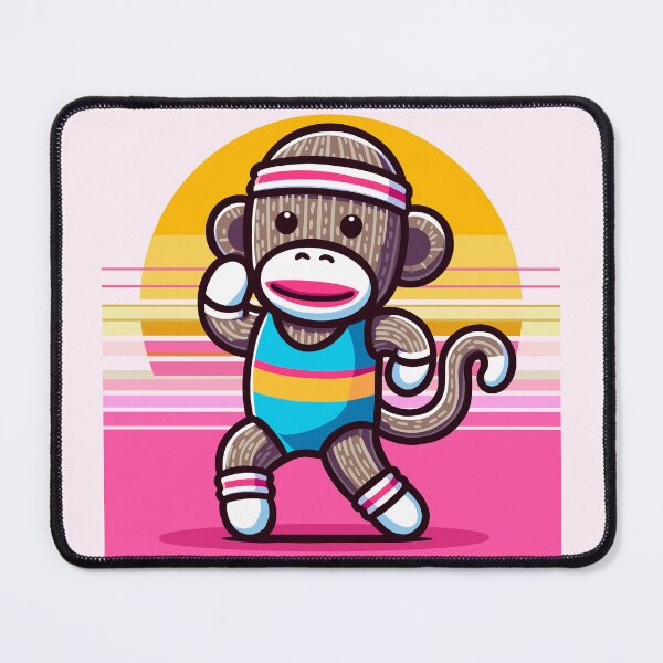 Item preview, 80s Aerobic Sock Monkey designed and sold by Ghost on Toast.