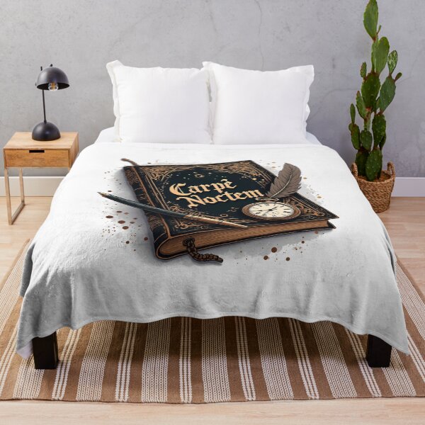 Item preview, Carpe Noctem: Vintage Study Scene in Moody Browns & Gold. latin phrase designed and sold by WelSol.