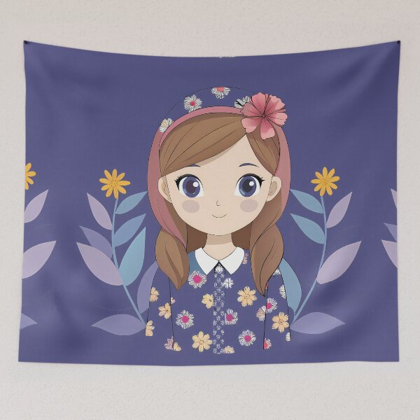 Item preview, Floral Girl Enchantment Purple Colors Art designed and sold by ART ATTACK ZONE.