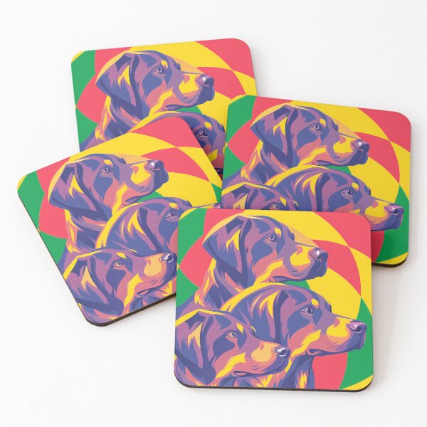 Item preview, Vivid Canine Trio Yellow Red Green Colors designed and sold by ART ATTACK ZONE.