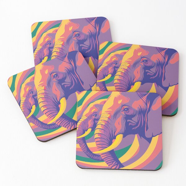 Item preview, Twilight Elephant Pair Colors Art Animals designed and sold by ART ATTACK ZONE.