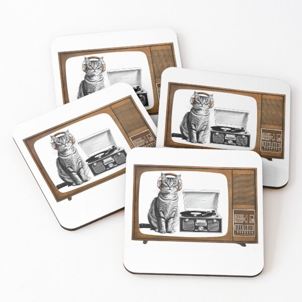 Item preview, CAT AND TURNTABLE ON TV designed and sold by VINYL SOUL.