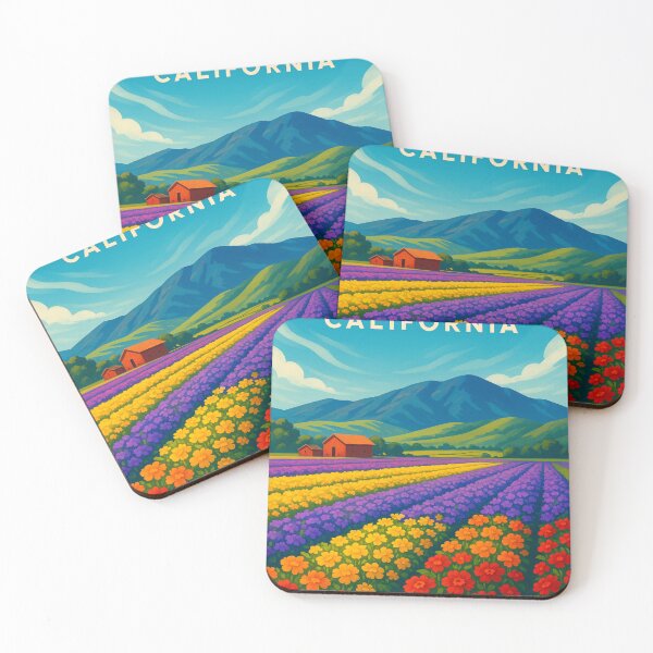 Item preview,  Flower Fields and Mountains, Lompoc California designed and sold by Places On Earth.