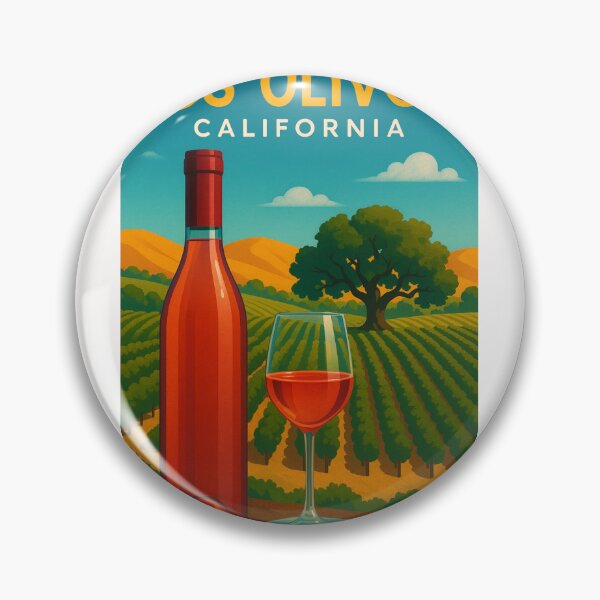 Item preview, Los Olivos Vineyard with Wine Glass and Bottle designed and sold by Places On Earth.