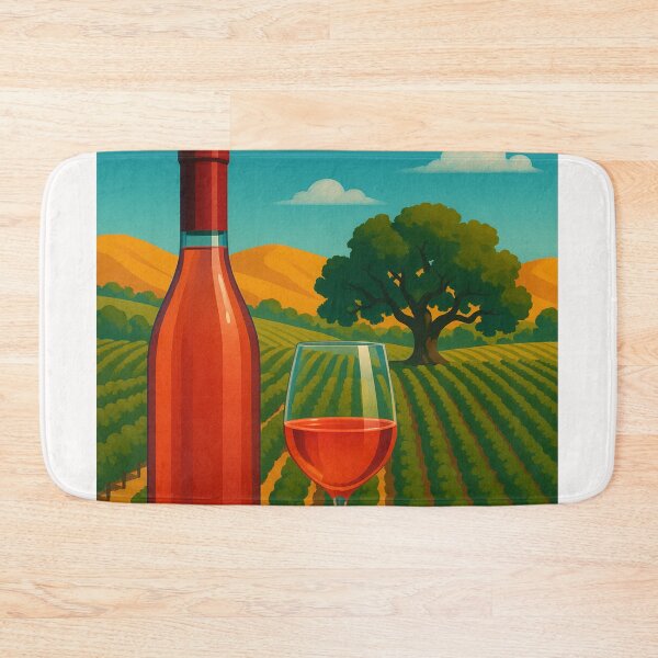 Item preview, Los Olivos Vineyard with Wine Glass and Bottle designed and sold by Places On Earth.