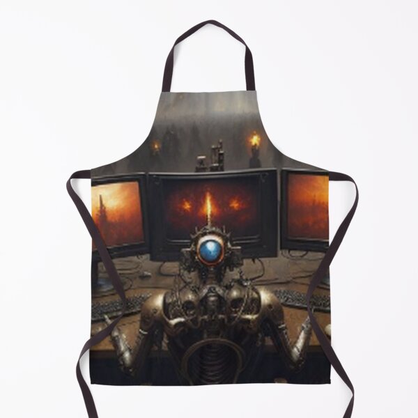 Item preview, Vintage Steampunk AI Robot On Computers designed and sold by TheDarkWardrobe.