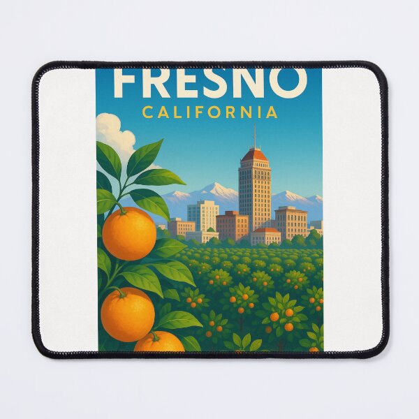 Item preview, Fresno Skyline and Orange Groves, California designed and sold by Places On Earth.
