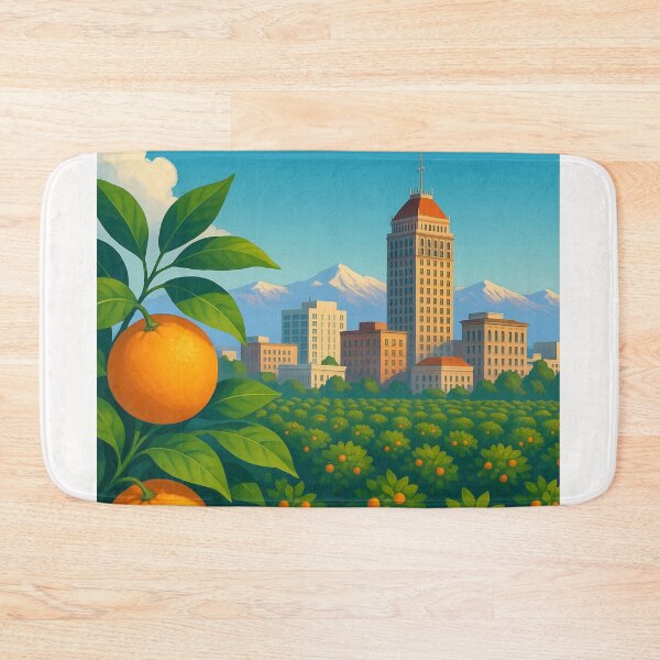Item preview, Fresno Skyline and Orange Groves, California designed and sold by Places On Earth.