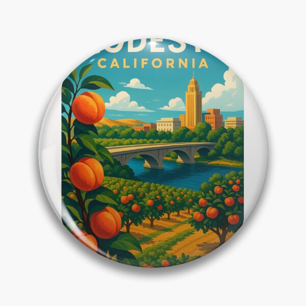 Item preview, Peach Orchards and Modesto Skyline, California designed and sold by Places On Earth.