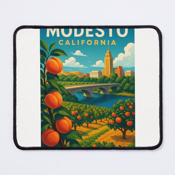 Item preview, Peach Orchards and Modesto Skyline, California designed and sold by Places On Earth.
