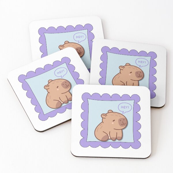 Artikelvorschau, Niedlich, Wasserschwein, Karikatur, Briefmarke entworfen und verkauft von Fantacaroo Designs.