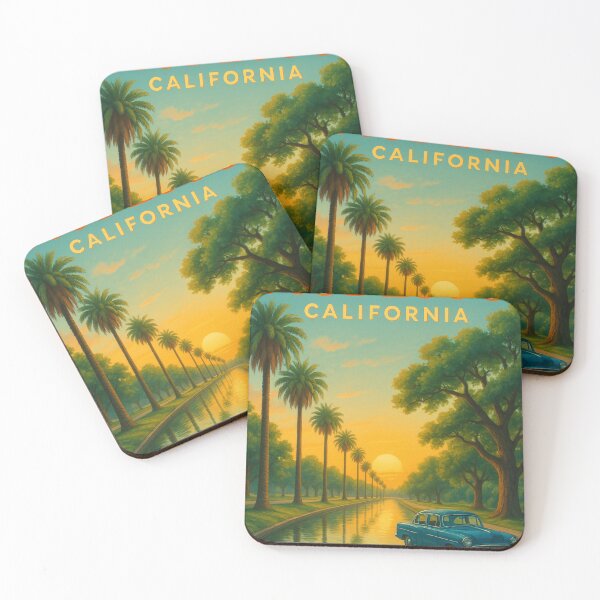 Item preview, Sunset Over Palm Tree Lined Canal, Modesto California designed and sold by Places On Earth.