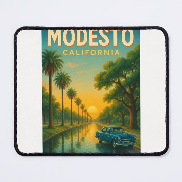 Item preview, Sunset Over Palm Tree Lined Canal, Modesto California designed and sold by Places On Earth.