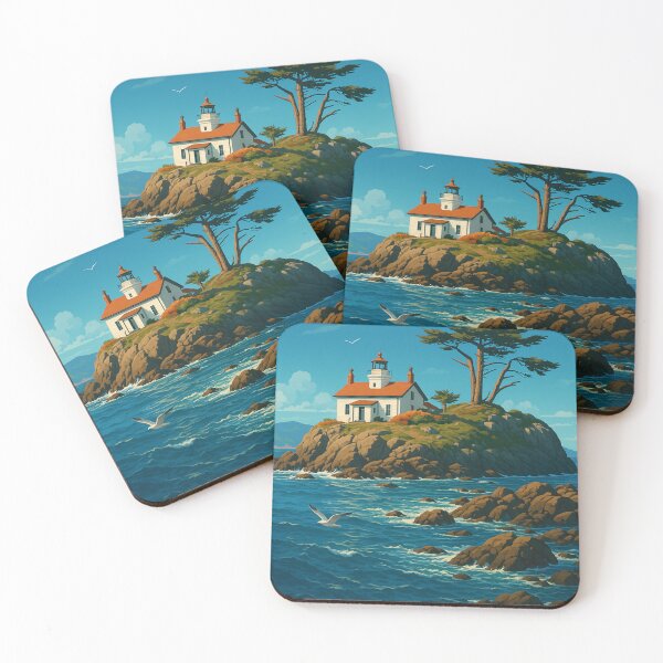 Item preview, Coastal Lighthouse on Rocky Island, Crescent City California designed and sold by Places On Earth.