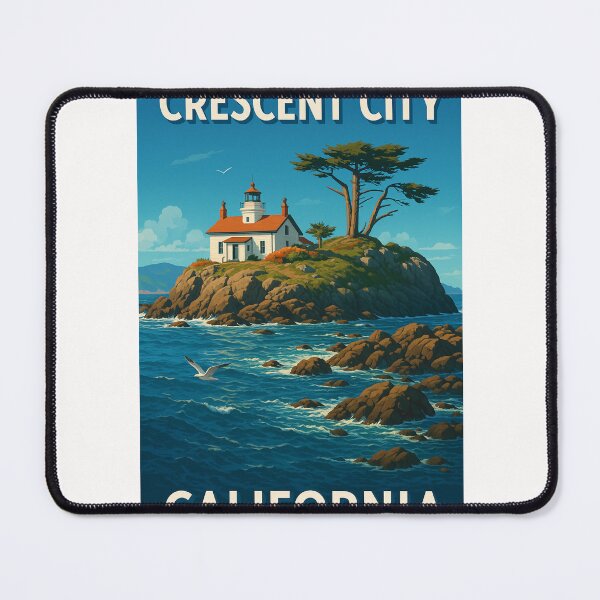 Item preview, Coastal Lighthouse on Rocky Island, Crescent City California designed and sold by Places On Earth.