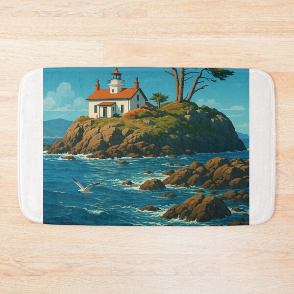 Item preview, Coastal Lighthouse on Rocky Island, Crescent City California designed and sold by Places On Earth.