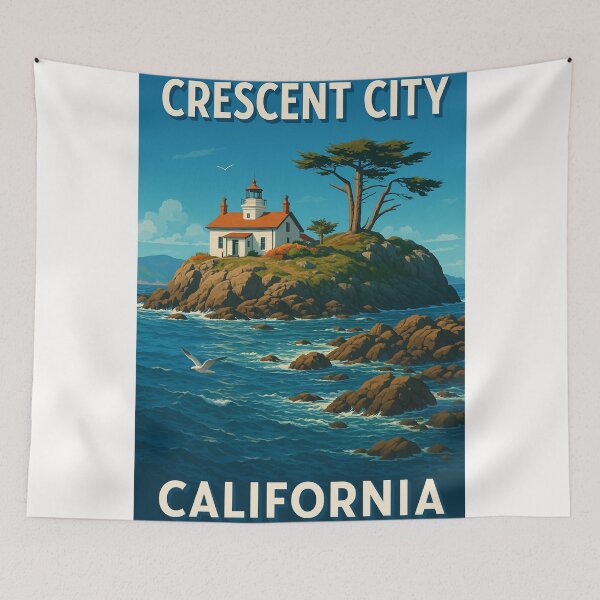 Item preview, Coastal Lighthouse on Rocky Island, Crescent City California designed and sold by Places On Earth.