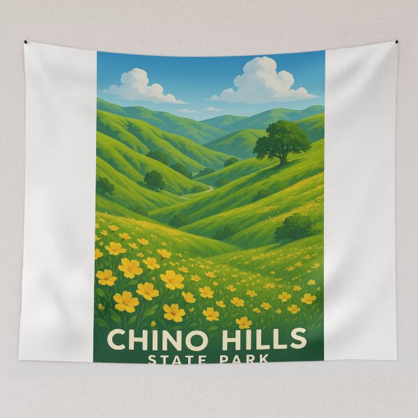 Item preview, Golden Wildflower Hills of Chino Hills State Park designed and sold by Places On Earth.
