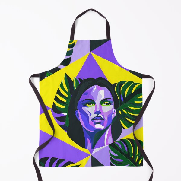 Aperçu de l'œuvre Visages tropicaux Géométrie Motifs éclectiques Expression artistique créée et vendue par ART ATTACK ZONE.