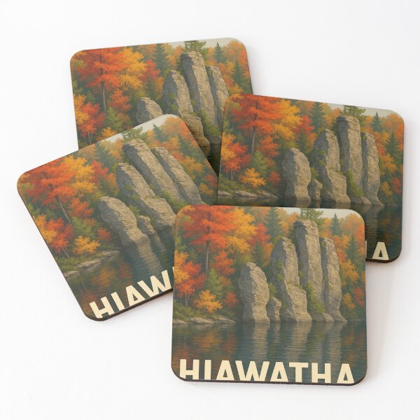 Item preview, Hiawatha National Forest Rock Formations in Autumn designed and sold by Places On Earth.