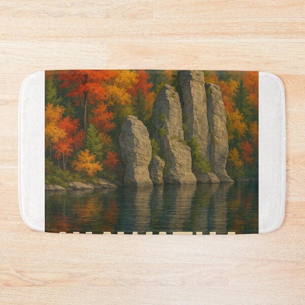 Item preview, Hiawatha National Forest Rock Formations in Autumn designed and sold by Places On Earth.