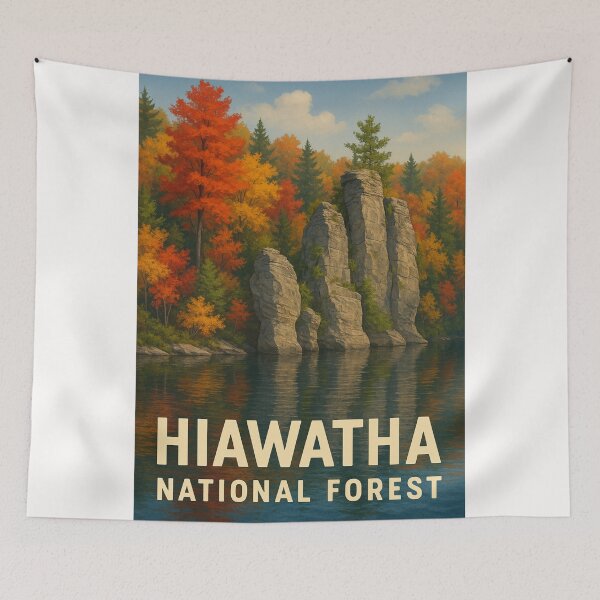 Item preview, Hiawatha National Forest Rock Formations in Autumn designed and sold by Places On Earth.