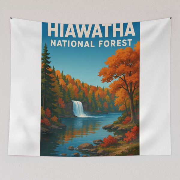 Item preview, Hiawatha National Forest Autumn Waterfall designed and sold by Places On Earth.
