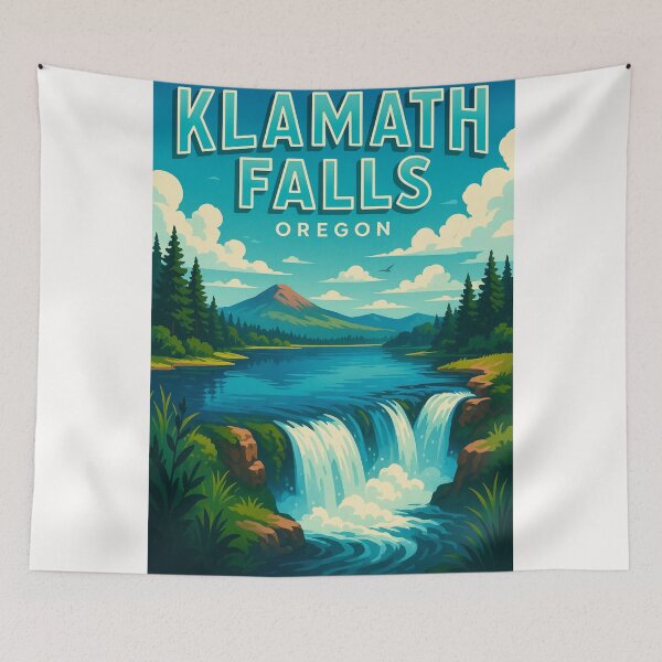 Item preview, Klamath Falls Oregon Waterfalls and Mountain View designed and sold by Places On Earth.