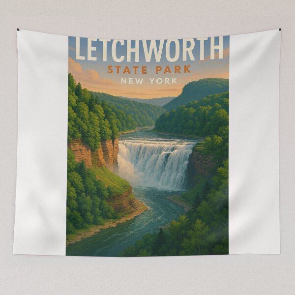 Item preview, Letchworth State Park Upper Falls New York designed and sold by Places On Earth.