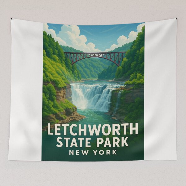 Item preview, Letchworth State Park Middle Falls and Bridge designed and sold by Places On Earth.
